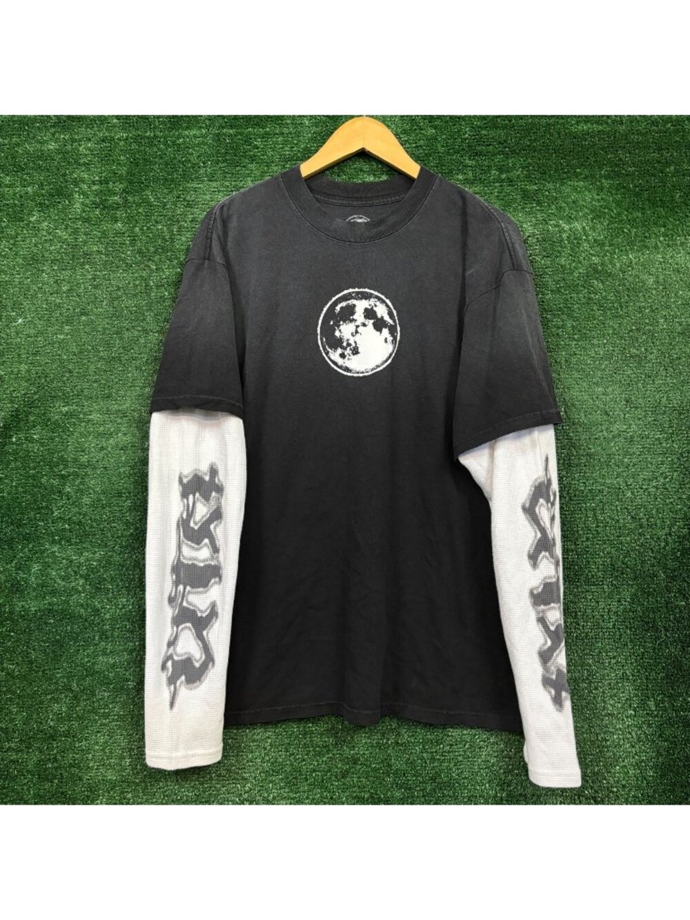 Kid Cudi Free Album Moon Cover Hip-Hop Layered LS Shirt Size Large